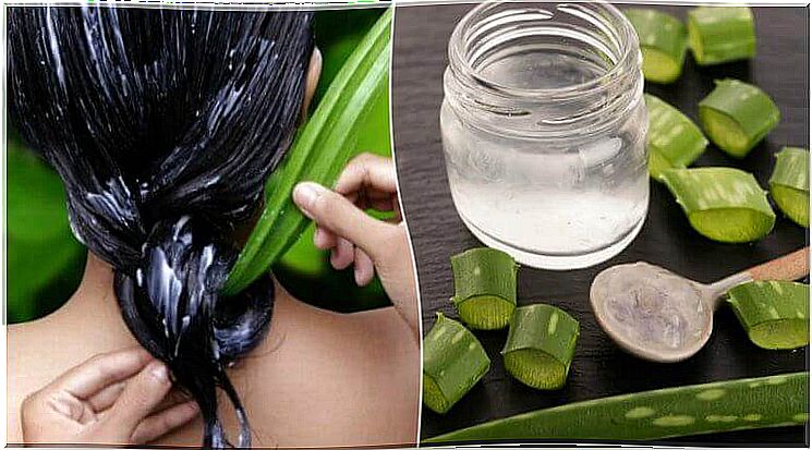 shiny hair with aloe vera