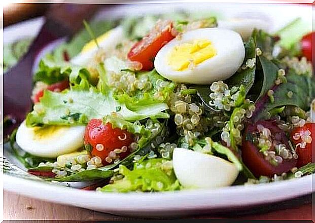 healthy salad with egg