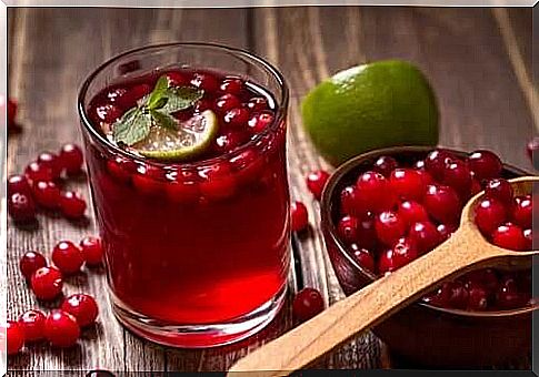 Fruit stew made from cranberries and lime