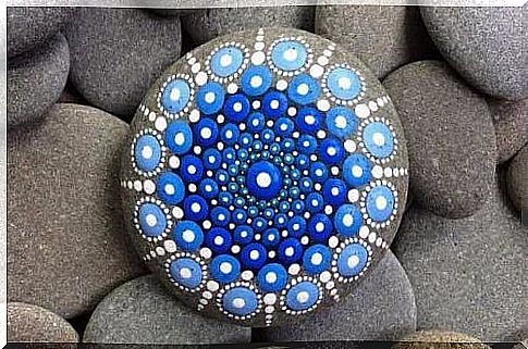 Mandala painted in stone